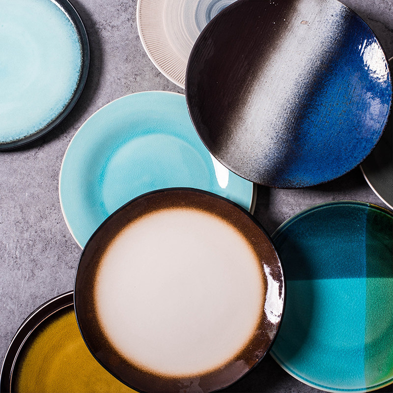 Nordic creative ceramic shaped plate plate Household Western plate Pasta plate defect 10-inch steak plate large plate