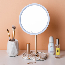 AHDE Nordic makeup mirror led mirror with light Intelligent luminous Student Beauty Mirror Dressing light Sun mirror table