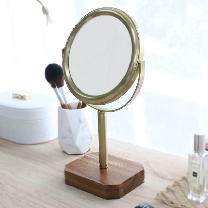 AHDE Nordic desktop makeup mirror Wedding mirror Wooden makeup mirror desktop ins wind girl heart dormitory