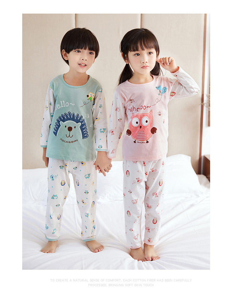 Xiao Qinglong trẻ em cotton điều hòa không khí phù hợp với đồ ngủ cotton siêu mỏng dịch vụ gia đình nam và nữ đồ lót phù hợp với mùa hè đồ đẹp cho bé gái