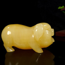Natural Topaz Pig Ornament Lucky Twelve Zodiac Jade Pig Cute Pig Living Room Entrance Office Decoration Furnishings