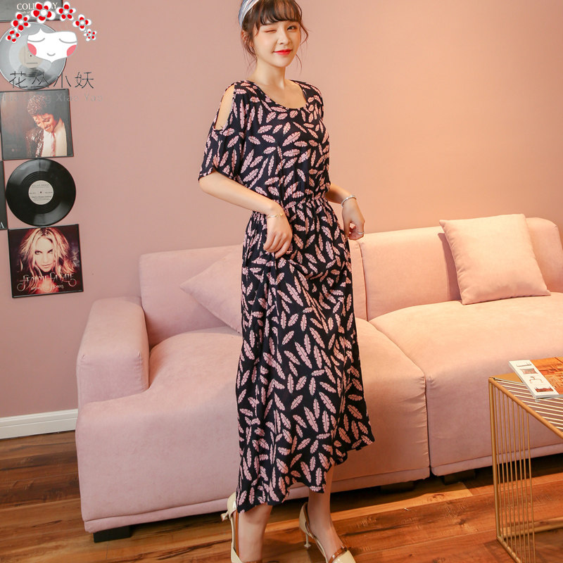 2022 Summer Dew - shoulder dress of a silk dress in a waist - dress of a pohemia cotton silk dress