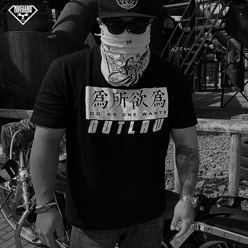 OGMC for Outlaw style locomotive fashion locomotive locomotive loose and large-size heavy cotton short-sleeved T-shirt