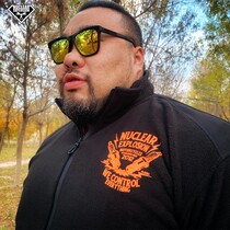 Nuclear explosion trend thickens warm double-sided rock-grain clothes anti-wind zipper thickens mens coat