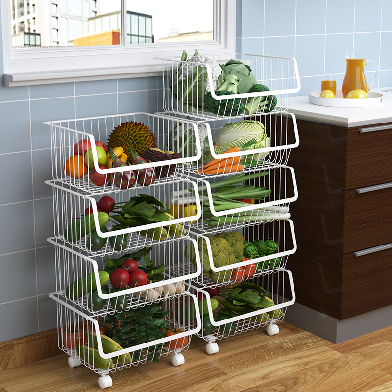 Vegetable Shelving Vegetable Fruit Kitchen Shelving home Floor Multilayer Provincial Space Vegetable Basket Containing basket Shelving