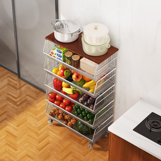 A Chinese medieval style kitchen multi-functional vegetable storage rack