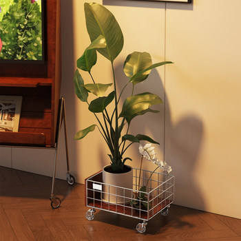 Asheng mobile potted plant shelf floor-to-ceiling indoor flower shelf
