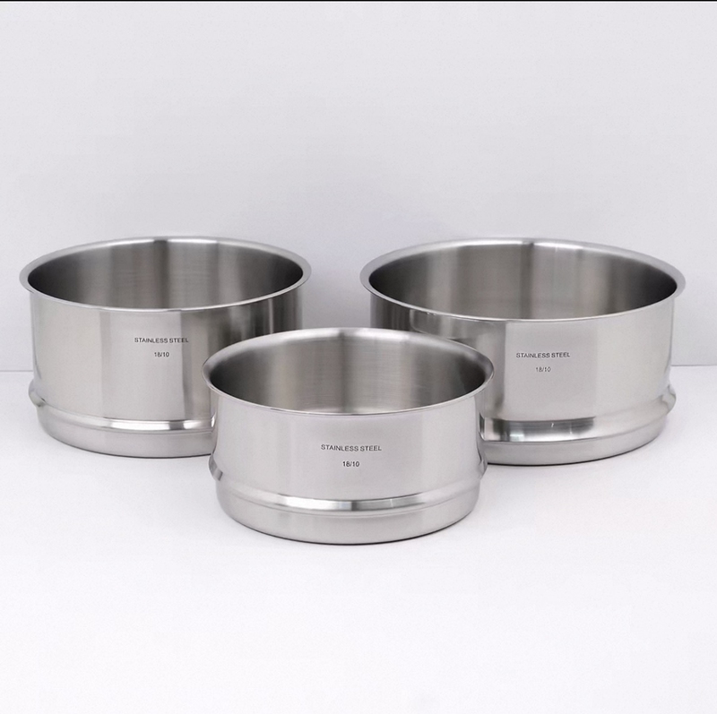 German Export 18/10 Stainless Steel Earless Steamer with Thickened Steaming Grid, Multifunctional Steaming Tray, Household Steaming Rack 16-32cm