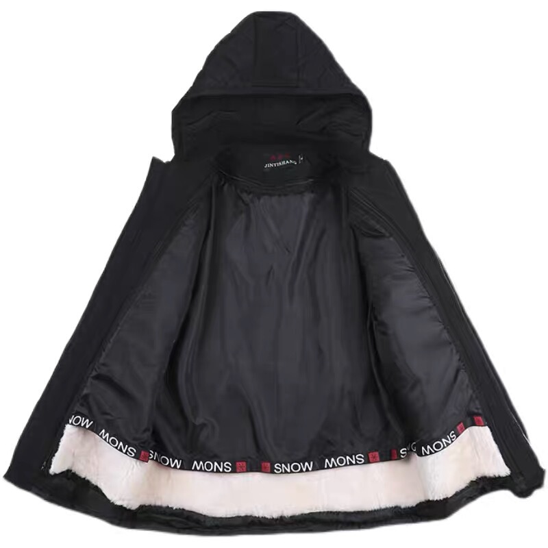 Men's Genuine Leather Parka with Detachable Shearling Lining, Integrated Leather and Fur, Thickened Hooded Sheepskin Warm Coat Men's Genuine Leather Parka with Detachable Shearling Lining, Integrated Leather and Fur, Thickened Hooded Sheepskin Warm Coat