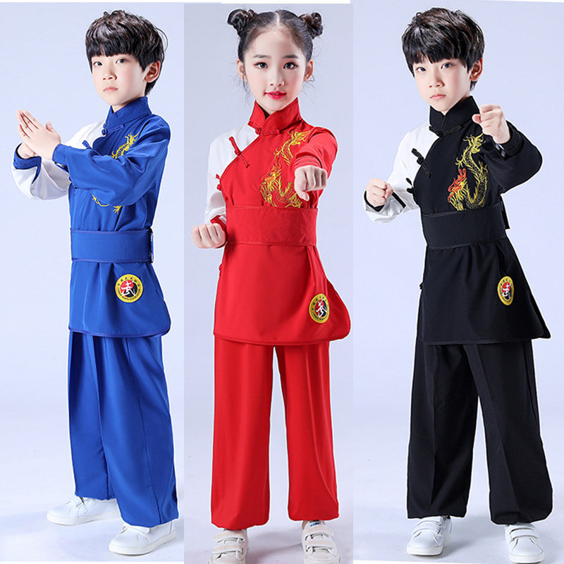 Children's martial arts practice to serve male and female children Long sleeves Kung Fu Performance Out of service young children training martial arts clothes Fall