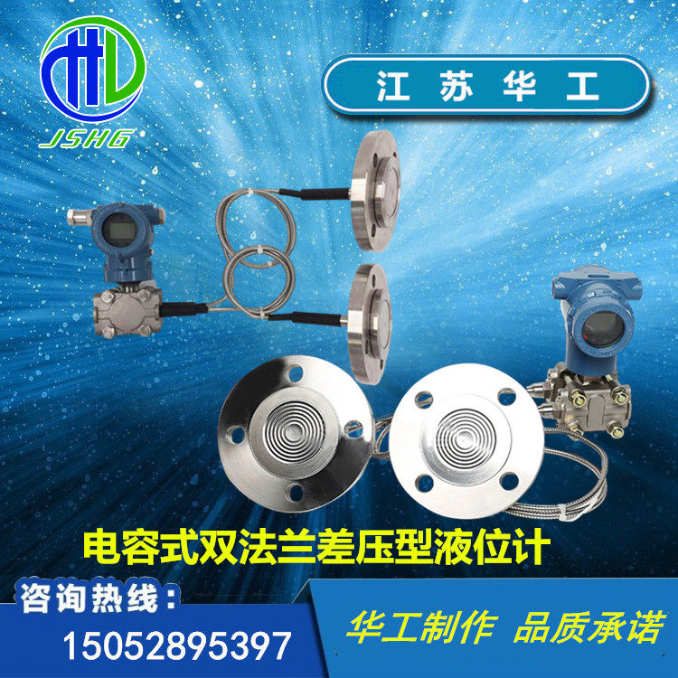 Double flange differential pressure level gauge single flange level transmitter capacitive capillary remote Hart protocol