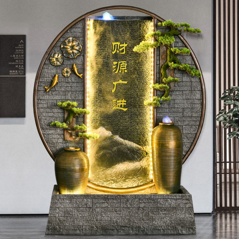 Water Curtain Wall Water Screen Partition Fake Mountain Fountain Indoor Living Room Xuan Guan Balcony Company Decorative Landscape Pendulum
