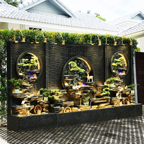 Fake Mountain Flowing Water Fountain Xuanguan Corporate Hotel Office Partition Courtyard Fish Pool Building View Water Curtain Wall Screen Pendulum