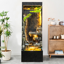 Flowing Water Fountain Pendulum on floor office Living room Xuanguan Water curtain wall Fishing Fish Pool Waterscape TV Cabinet Next to Landscape
