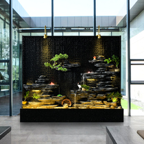 Water Curtain Wall Running Water Wall Screen Living Room Genguan Partition Dining Room Company Courtyard Villa Creative Fake Mountain Fountain Pendulum