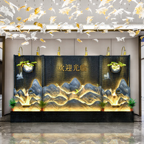Large Water Curtain Wall Fake Mountain Flowing Water Fountain Screen Partition Xuan Guan Decorations Hotel Clubhouse Landscape Landscape Swing