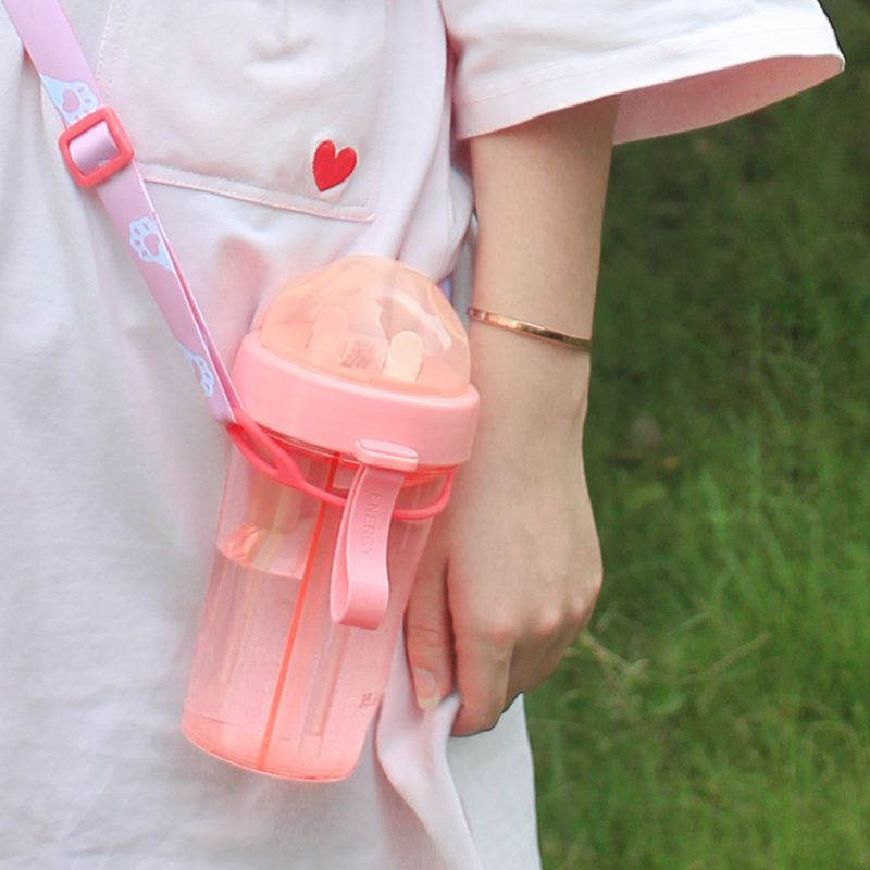 Double drinking cup baby holding bag Water bottle buckle Lanyard Beverage bottle Baby holding bag Mineral water bottle with portable oblique cross with cup holder