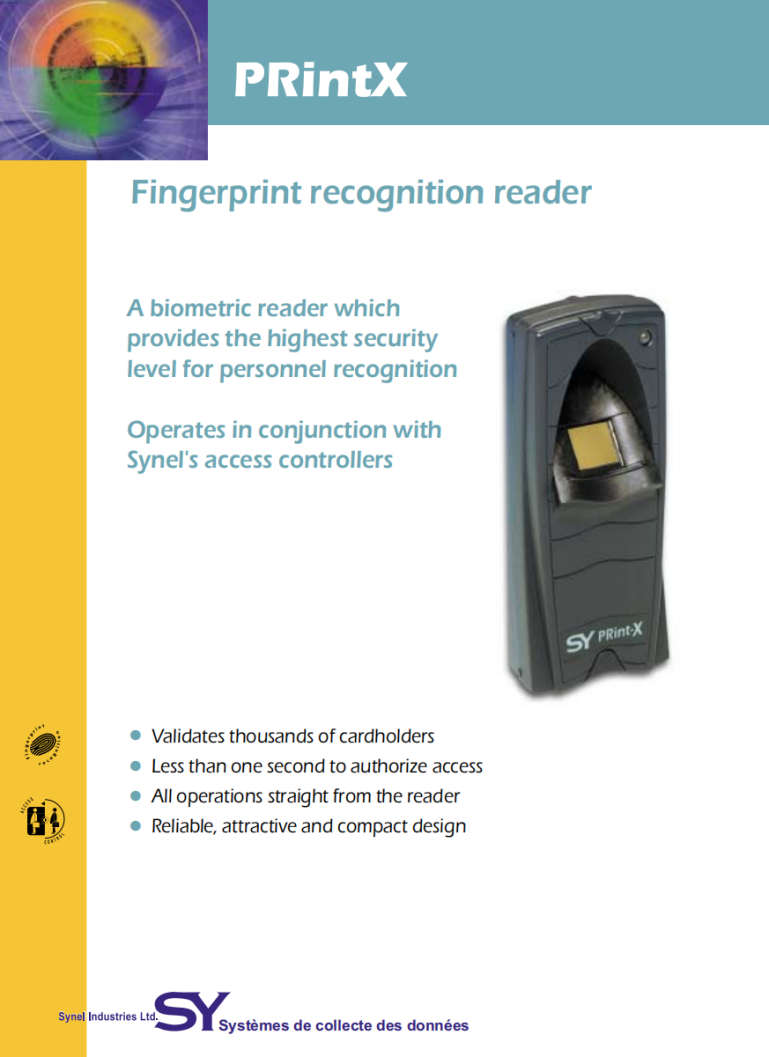 Israel's SYNEL Senna fingerprint access control PRintX