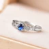 Nhẫn đá quý tự nhiên Sri Lanka nhẫn nữ bằng bạc khảm Labradorite nhẫn đơn giản trang sức thời trang đeo nhẫn ngón trỏ Nhẫn