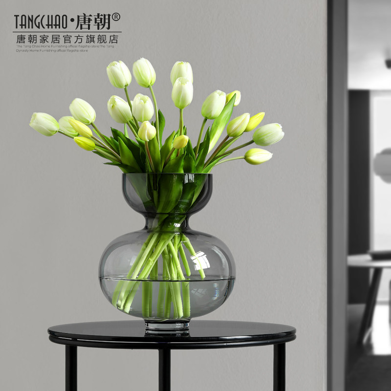 Nordic modern living room light luxury transparent glass hydroponic vase decoration small fresh table decoration decoration