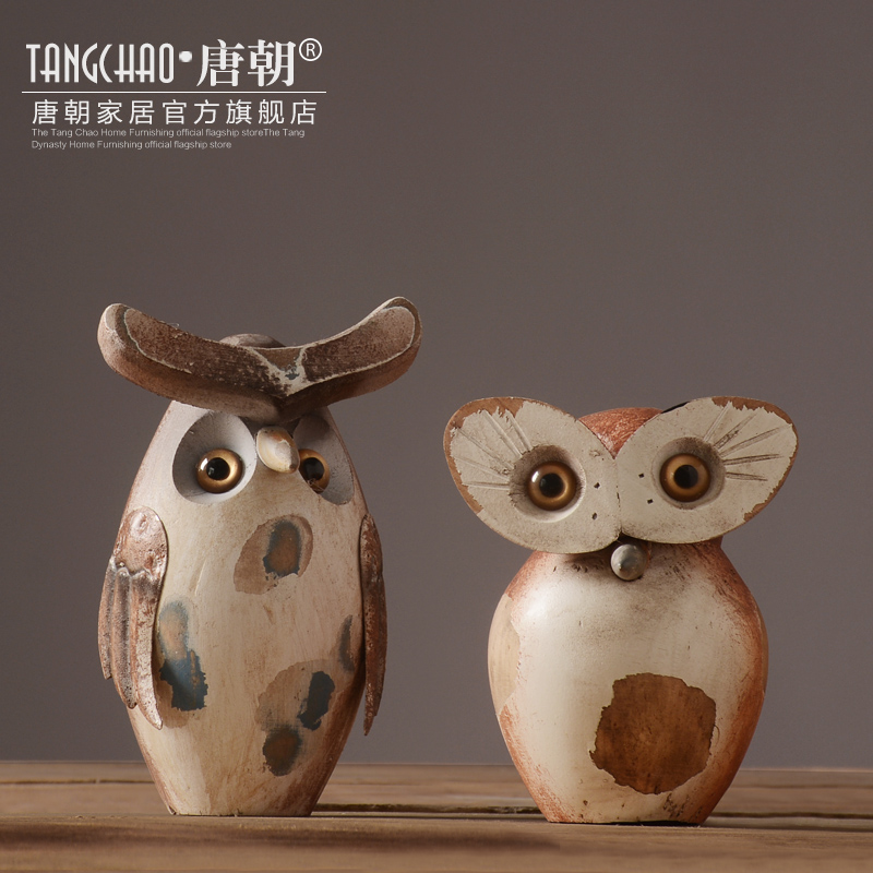 American vintages Resin Owl Swing Piece Furnishing Living-room Genguan Adornment Book Room-Like Room Soft Adornment