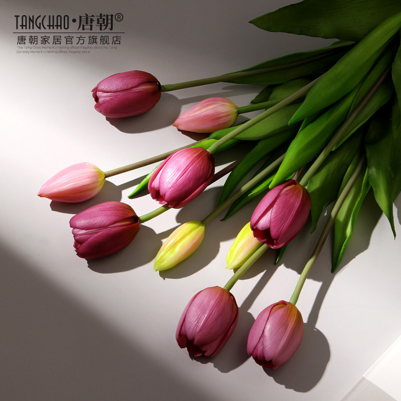 Eurostyle emulated floral pendulum with tulip Flowers Bouquet Fake Flowers Swing room Indoor tea table Tabletop Table Floral Furnishing