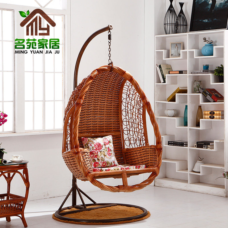 Outdoor rattan basket Real rattan swing Rattan basket Bird's nest chair Indoor basket Indonesia imported real rattan garden