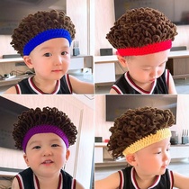 Internet Red Child Blast Head Baby Street Hip Hop to blame Milk Cotton Hat Personality Fashion Fried Street Wig Knit Cap Tide