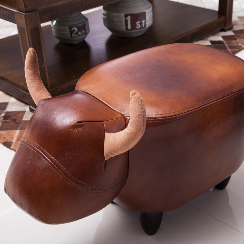 Eurostyle creative genuine leather calf small elephant change shoes stool Shoes Stool shoes Shop Shoes Stool children Short stool Stool Stool couch stool