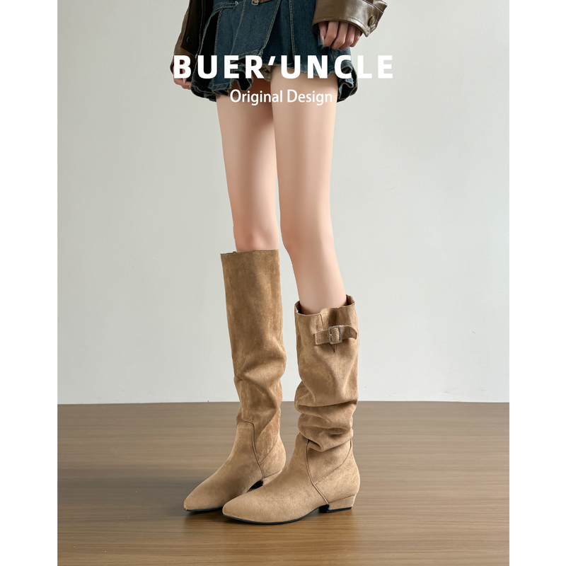 Sheepskin Version ~ Lazy Style Long Boots for Women, Autumn and Winter Vintage Slouch Boots, French Pointed Toe Slimming High Boots Sheepskin Version ~ Lazy Style Long Boots for Women, Autumn and Winter Vintage Slouch Boots, French Pointed Toe Slimming High Boots