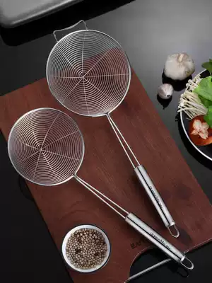 Coarse 304 stainless steel hot pot leaky mesh with noodle spoon large household oil filter screen kitchen supplies colander