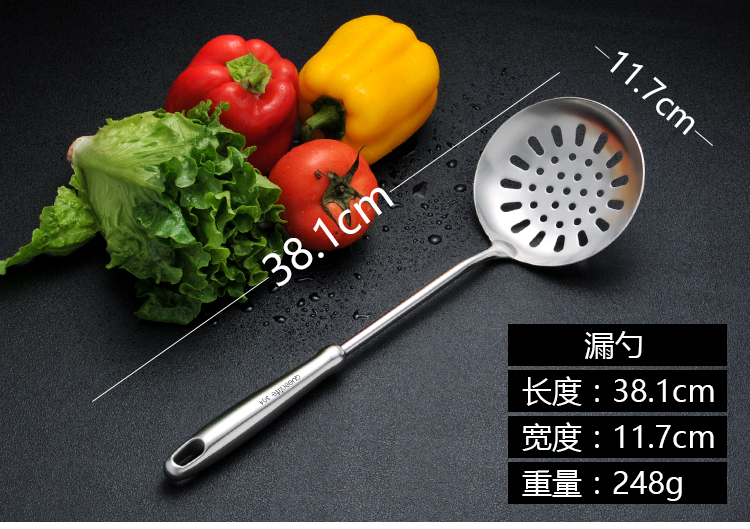 Bếp nhập khẩu Đức 304 inox thìa rán xẻng đặt một dụng cụ nhà bếp cách nhiệt chống cặn - Phòng bếp chảo nhôm