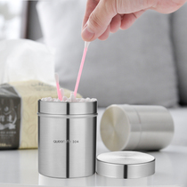 High-Grade 304 stainless steel toothpick tube European simple household cotton signature tube creative multifunctional storage bottle melon seed box