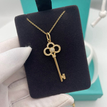 VCA DIY 18k gold key necklace womens diamond iris collarbone chain pendant premium sense niche not fading