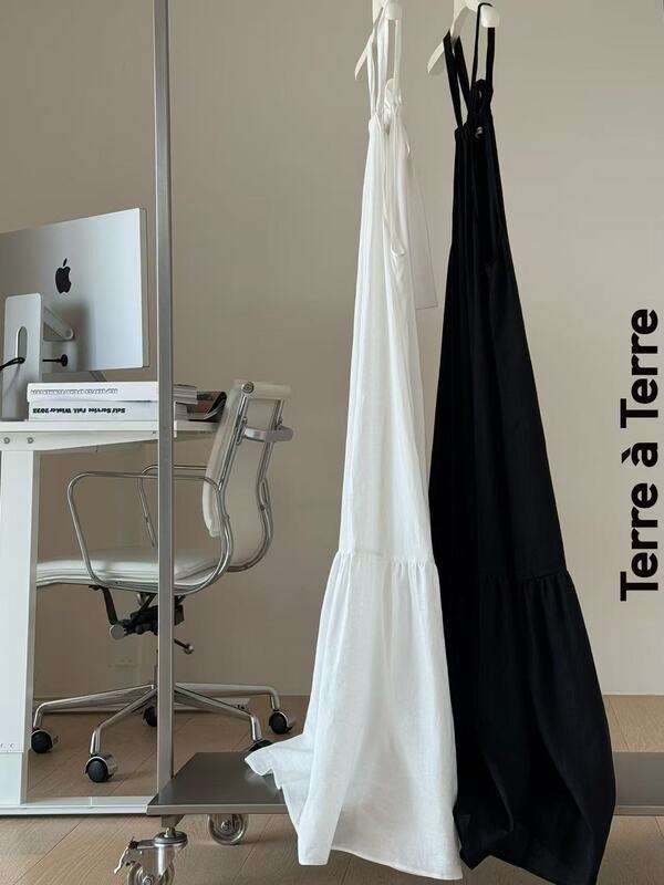 [in Stock] Maison Eternel Korean Imported 100% Linen Halter Dress