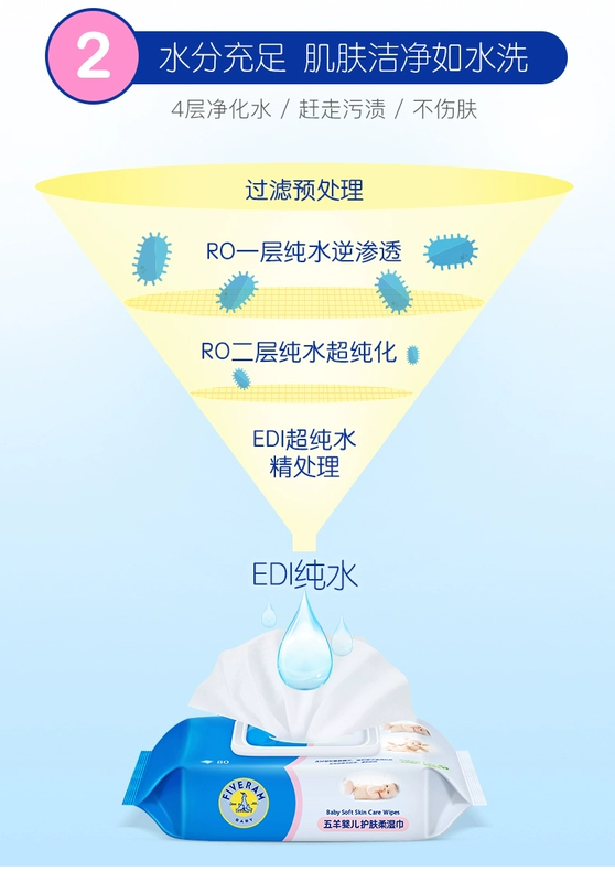 Wuyang baby lau khăn giấy cho trẻ nhỏ, sơ sinh và trẻ sơ sinh, gói 80 ​​bơm 5 đặc biệt dùng trong gia đình - Khăn ướt