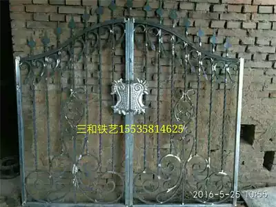 Custom-made luxury forged gate wrought iron gate Villa gate community gate Sanhe wrought iron design and production