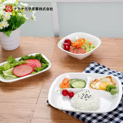 Japan imported children's dinner plate microwave heating plate plate plate plastic plate lunch plate fruit snack plate
