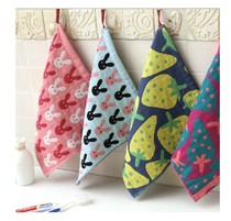 Household kitchen absorbent hanging hand towel Bathroom pure cotton cotton childrens cartoon cute hand towel
