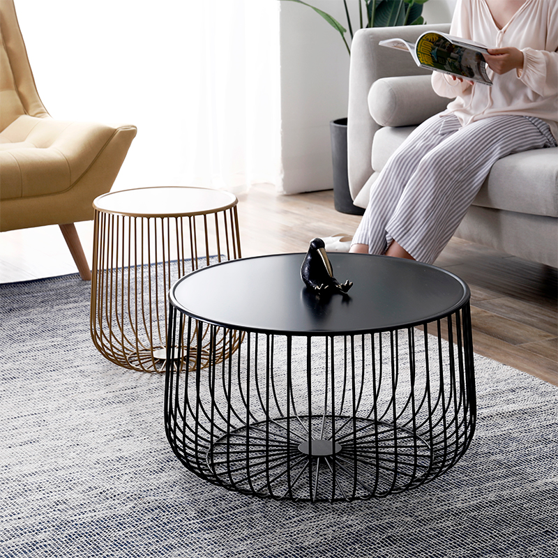 Nordic tea table metal round tea table combined modern iron art minimalist designer sofa small side several living-room corner a few