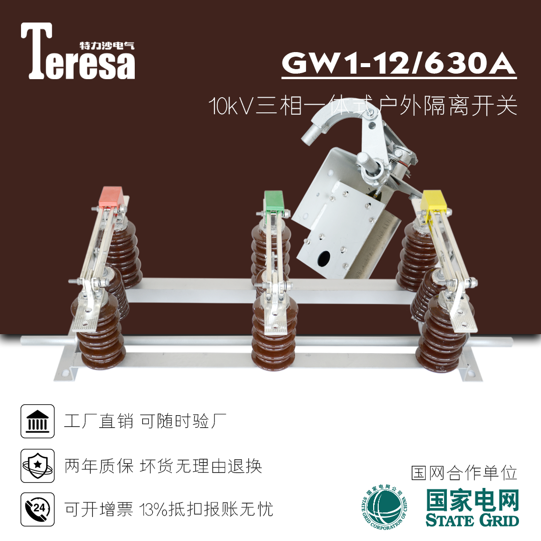 GW1-10 outdoor high-pressure 10kV one-piece three-phase linkage isolation switch HGW1-12 with fuse protection