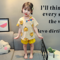 Childrens pajamas summer thin cotton Super Cute 1 3 year old girl 2 girls 5 baby home suit