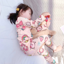Girl Sleepwear Spring Autumn Winter 1 Childrens Underwear Suit 2 Pure Cotton 3 Year Old Female Baby Autumn Clothes Autumn Pants 4 Home Clothes Full Cotton