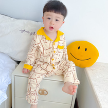 Childrens pajamas Spring and Autumn loose cotton long-sleeved home clothes Boy children baby boy thin cartoon suit