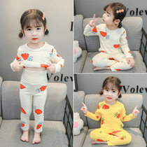Childrens autumn clothes autumn pants female baby lingerie suit pure cotton 1-3 year old girls pyjamas girls pyjamas dress home for spring and autumn