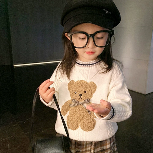 Весенний ретро мультяшный трикотажный свитер для девочек, в западном стиле