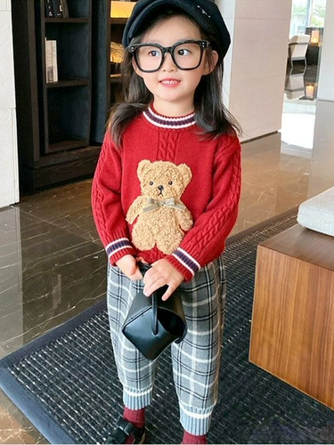 Весенний ретро мультяшный трикотажный свитер для девочек, в западном стиле