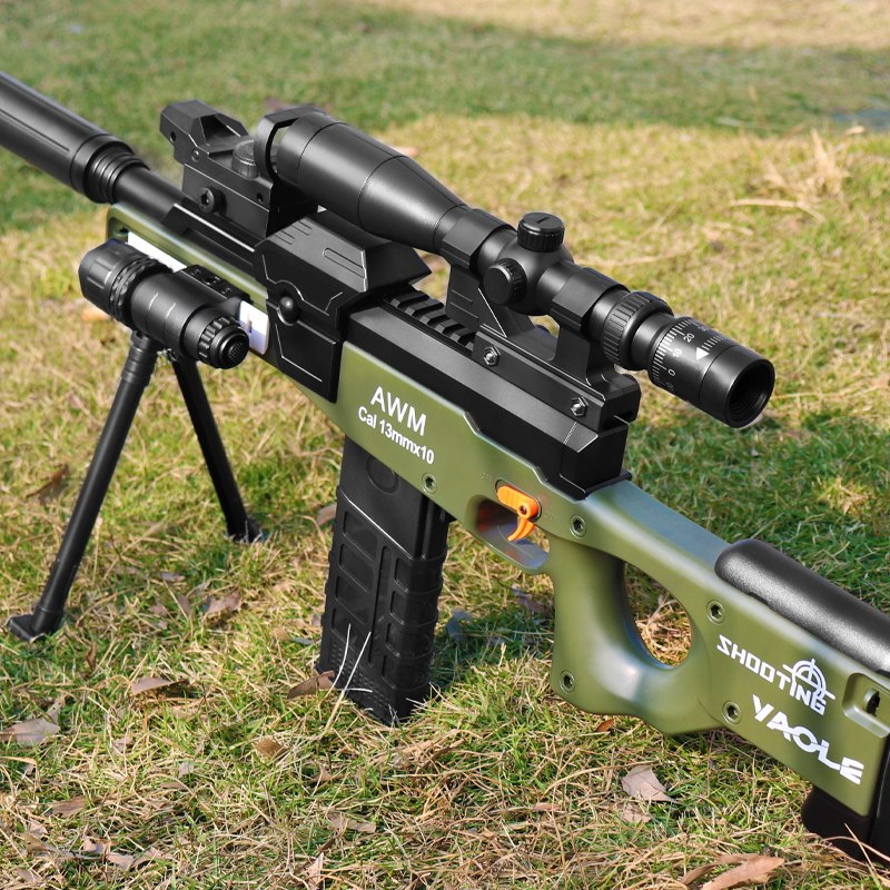 AWM Sniper Large Toy Gun Boys Electric Continuous Soft Bomb Simulation Step Grabs Genuine Children Eating Chicken Equipment