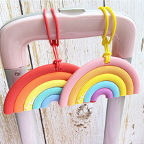  Silicone luggage tag rainbow robot cartoon aircraft anti-loss trolley suitcase check-in tag cute backpack pendant