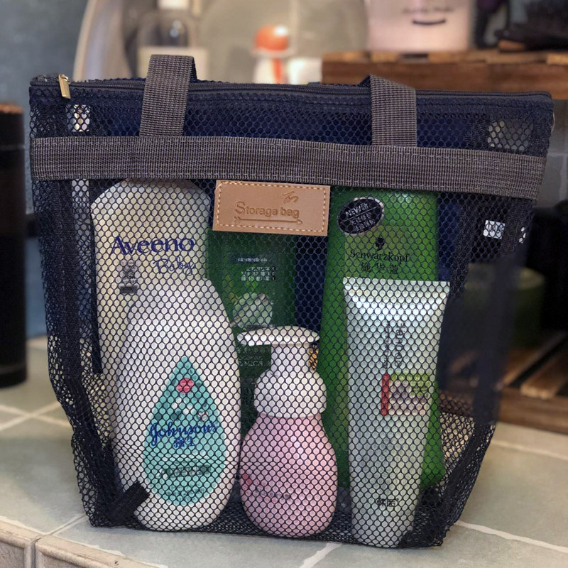 Mesh wash bag portable large capacity Travel storage bag bathroom shower bag